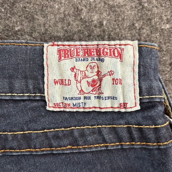 True Religion Misty Jeans Women's 30 Dark Wash Skinny Stretch Flap Pockets - Picture 5 of 12